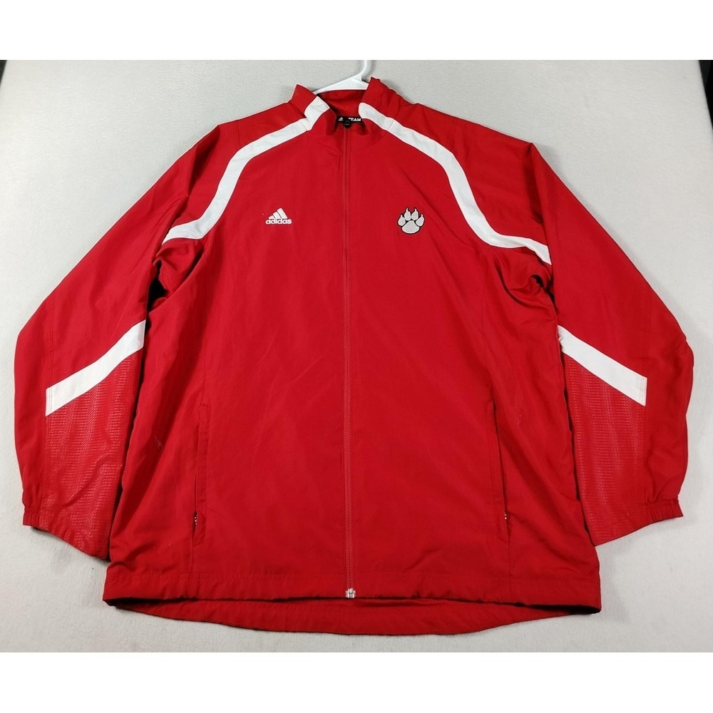 Adidas Jacket Mens XL Red Clemson University Windbreaker Performance Distressed